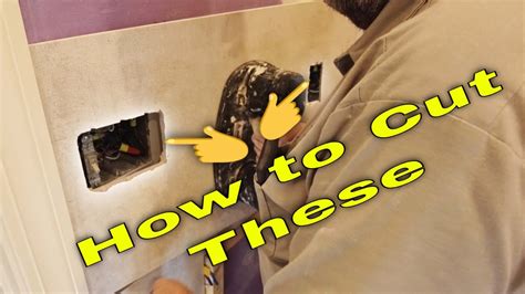 cutting out electrical box holes in wood paneling|cutting electrical outlet holes.